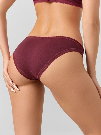 Трусы слипы женские бордовые