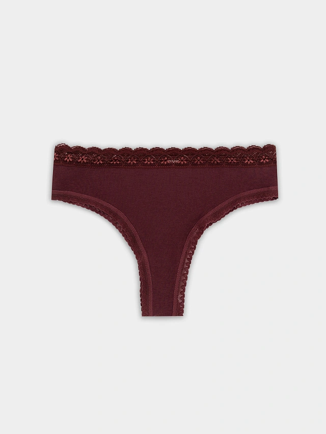 Трусы бразилиана женские бордовые - 3