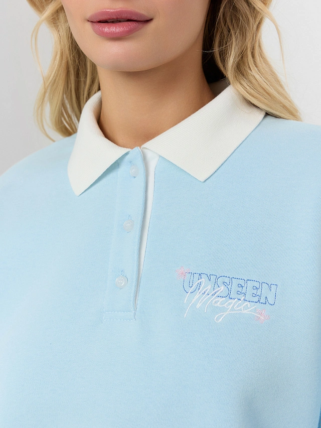 Свитшот женский голубой - 5