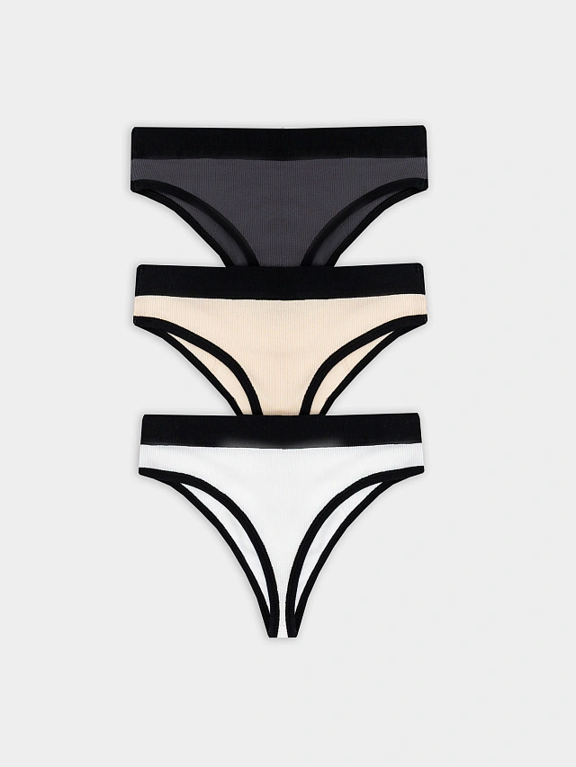 Трусы бразилиана женские в наборе, 3 шт - 6