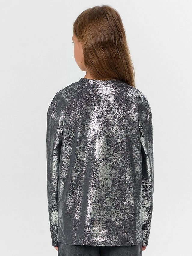 Лонгслив для девочек серый - 4