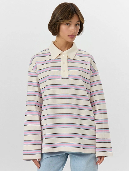 картинка Поло женское в розовую полоску от магазина стильной одежды Mark Formelle