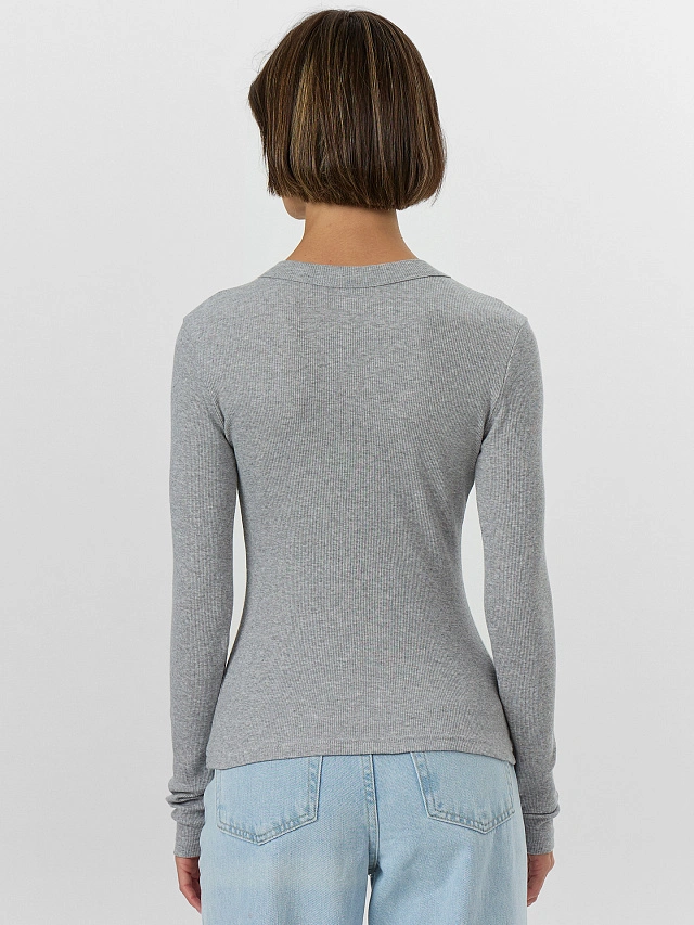 Лонгслив женский серый - 3