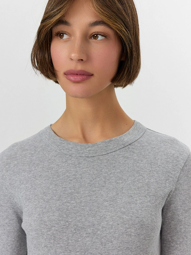 Лонгслив женский серый - 5