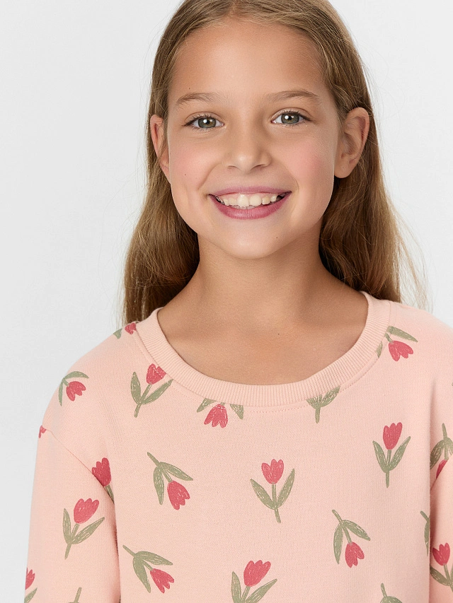 Платье для девочки розовое с тюльпанами - 5