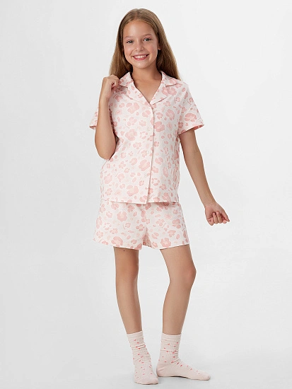 картинка Комплект домашний для девочек с леопардовым принтом от известного бренда одежды для девочек Mark Formelle