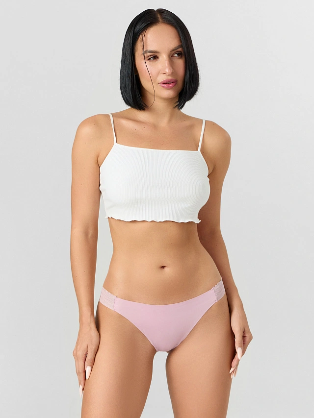 Трусы женские бесшовные розовые - 8