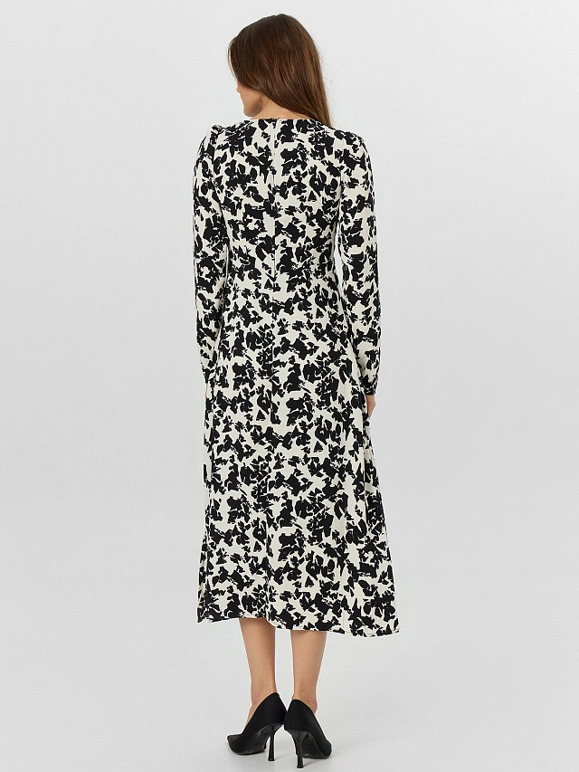 Платье женское бежевое с принтом - 4