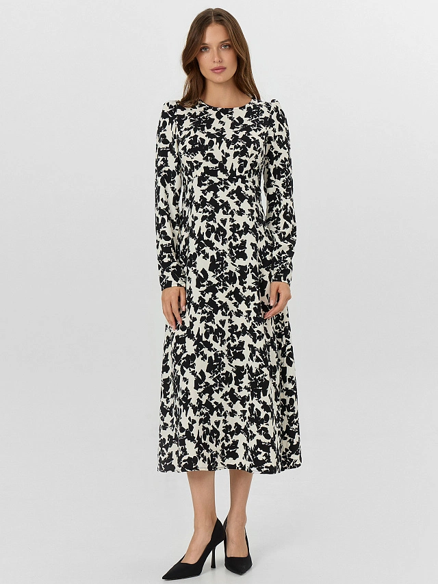 Платье женское бежевое с принтом - 3