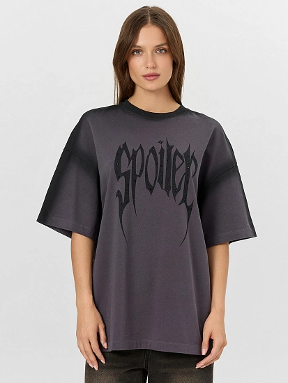 картинка Футболка женская черная с обработкой эйсид от магазина стильной одежды Mark Formelle