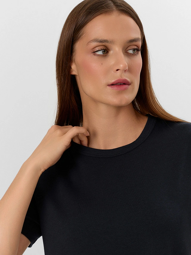 Футболка женская черная - 5