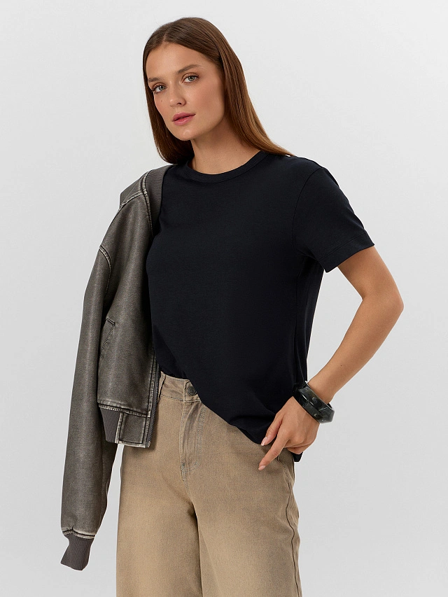 Футболка женская черная - 6