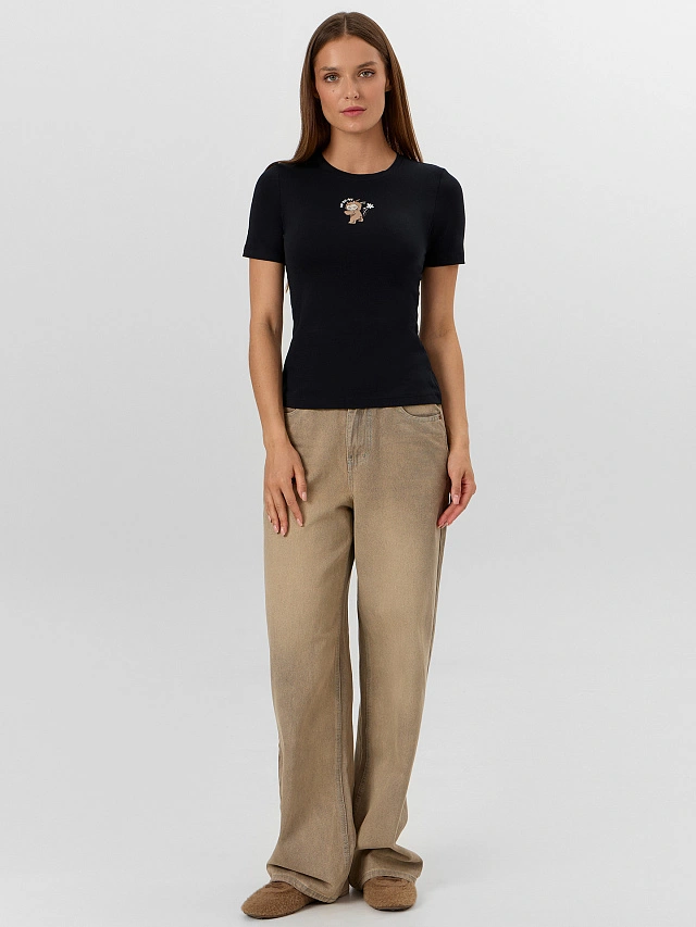 Футболка женская черная - 4