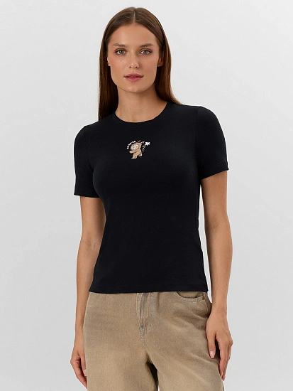 картинка Футболка женская черная от магазина стильной одежды Mark Formelle