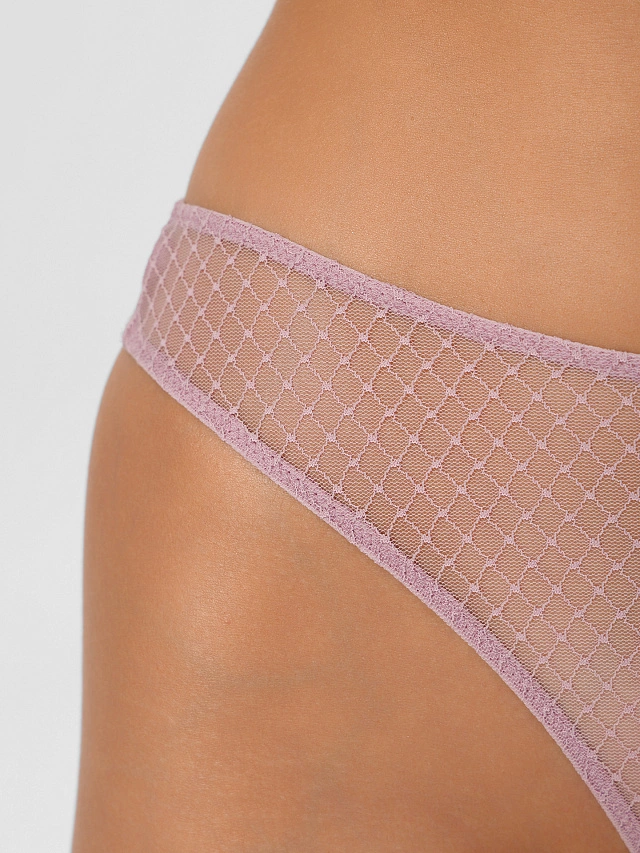 Трусы женские бразилиана розовые кружевные - 6