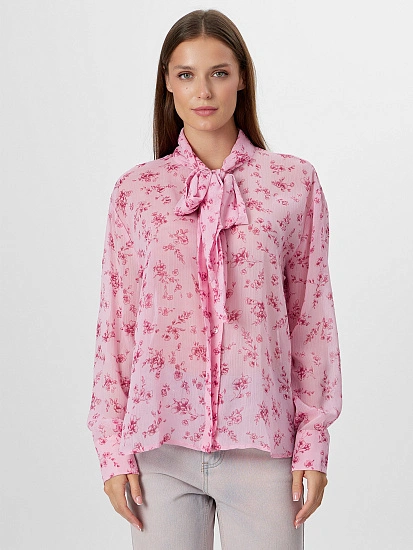 картинка Блузка женская полупрозрачная розовая от магазина стильной одежды Mark Formelle