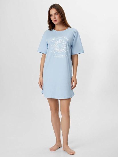 картинка Сорочка ночная женская голубая от магазина стильной одежды Mark Formelle
