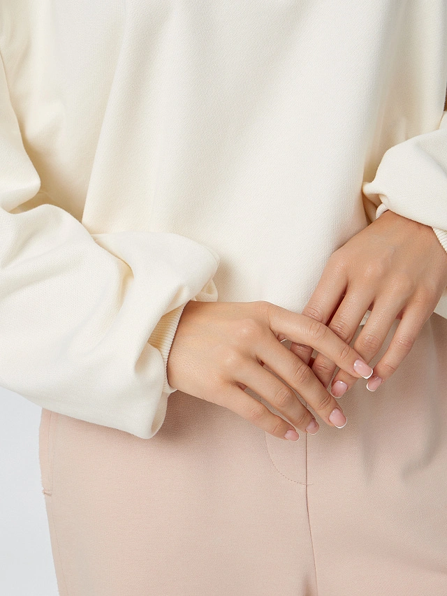 Свитшот женский бежевый с надписью - 6