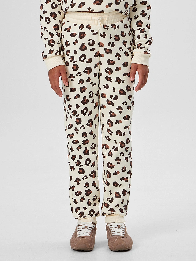 Комплект для девочек бежевый с принтом - 6