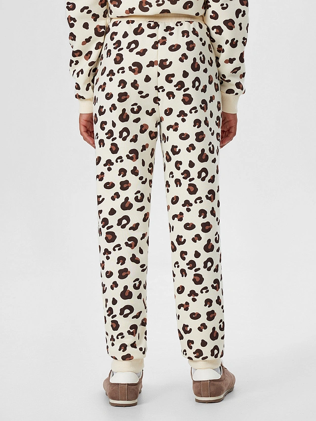 Комплект для девочек бежевый с принтом - 8