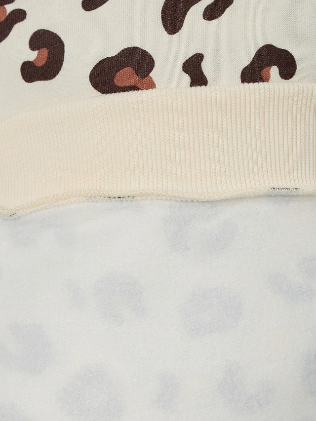 Комплект для девочек бежевый с принтом - 9