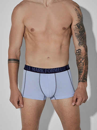 картинка Трусы боксеры мужские голубые от магазина мужской одежды Mark Formelle