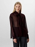 Блузка женская полупрозрачная коричневая