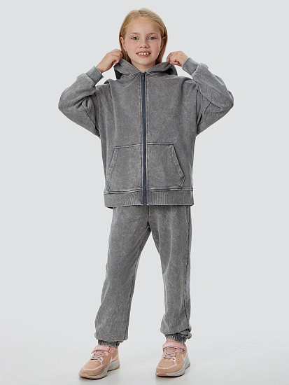 картинка Комплект для девочек серый с обработкой эйсид от известного бренда одежды для девочек Mark Formelle