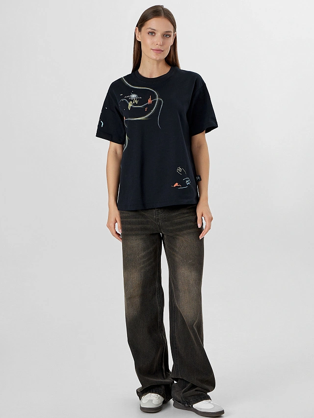 Футболка женская черная с надписью "Люмос максима" - 4