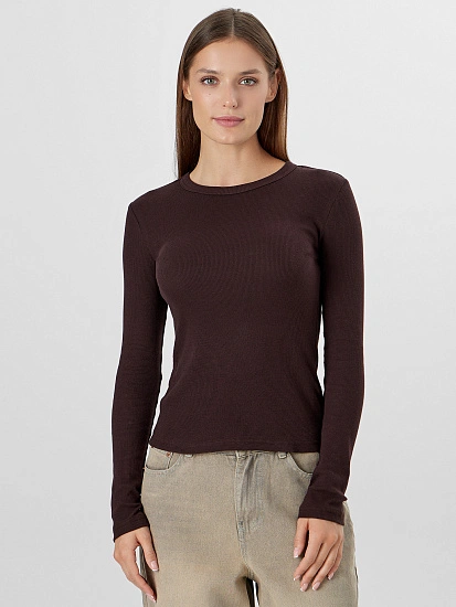 картинка Лонгслив женский коричневый от магазина стильной одежды Mark Formelle