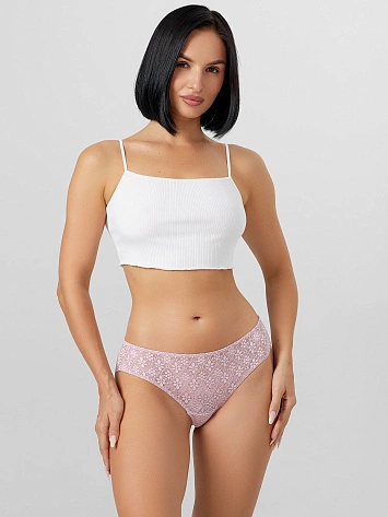 Трусы слипы женские розовые кружевные