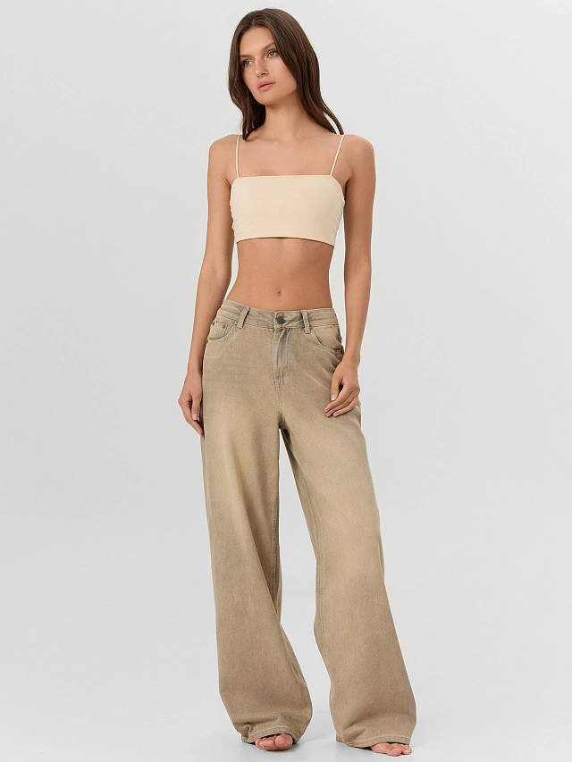 Джинсы женские бежевые - 5