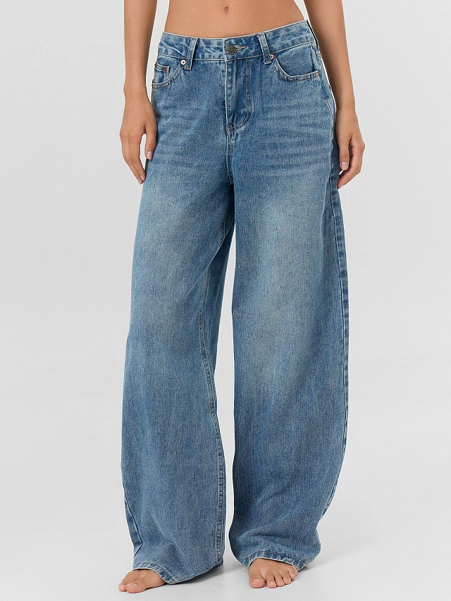 Джинсы женские Baggy fit синие - 3