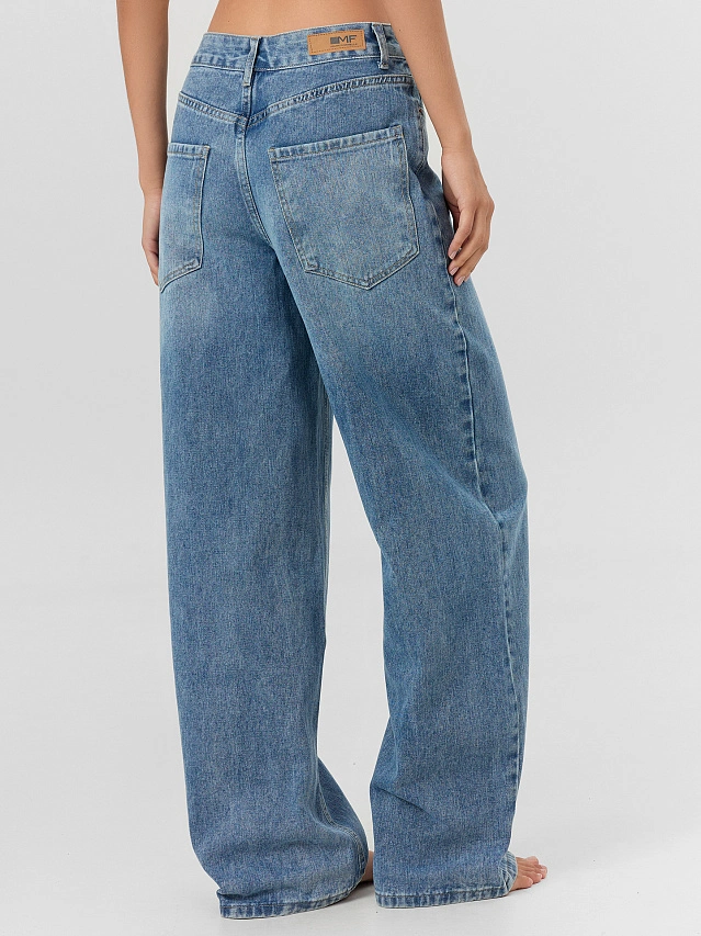 Джинсы женские Baggy fit синие - 4