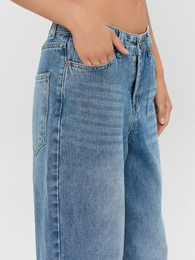 Джинсы женские Baggy fit синие - 6
