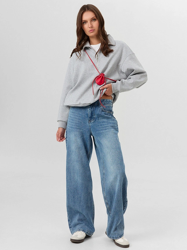 Джинсы женские Baggy fit синие - 9