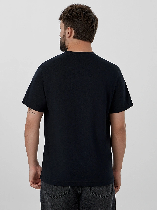 Футболка мужская черная с надписью "Лучше поздно..." - 3