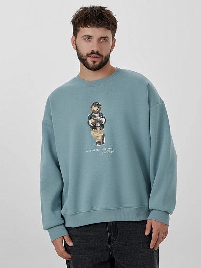 картинка Свитшот мужской серый с печатью от магазина мужской одежды Mark Formelle