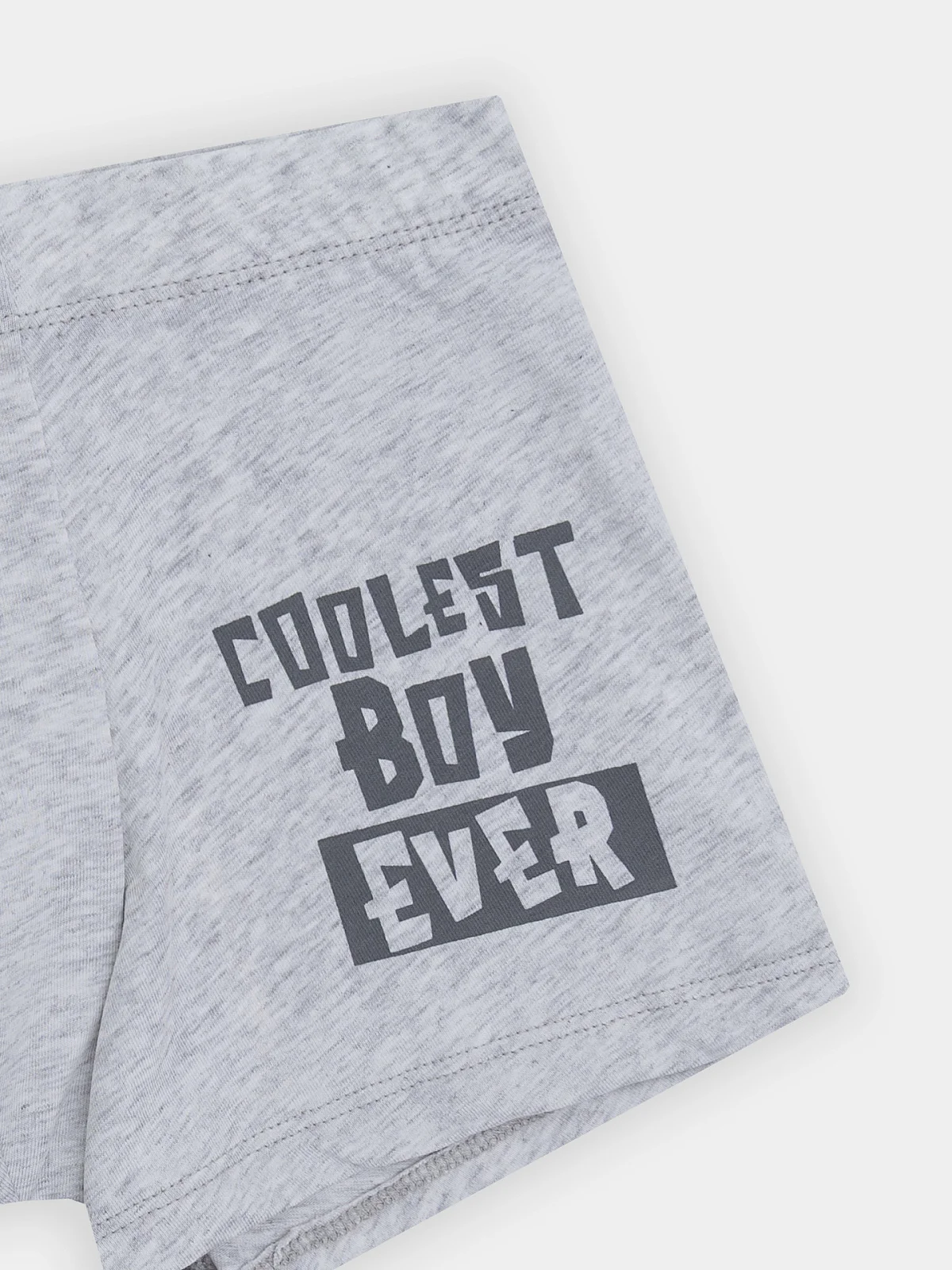 Трусы для мальчиков серые с надписью "Coolest boy ever" - 3