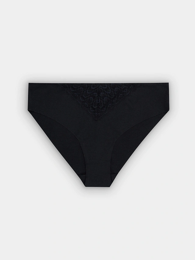 Трусы женские бесшовные черные - 9