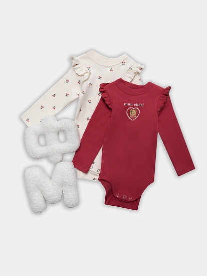 картинка Боди детское с надписью "Mon cheri" в наборе, 2 шт от магазина Одежда+