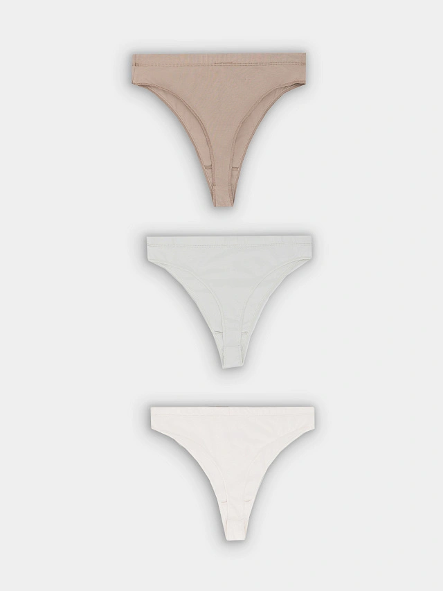 Трусы бразилиана женские в наборе, 3 шт - 11