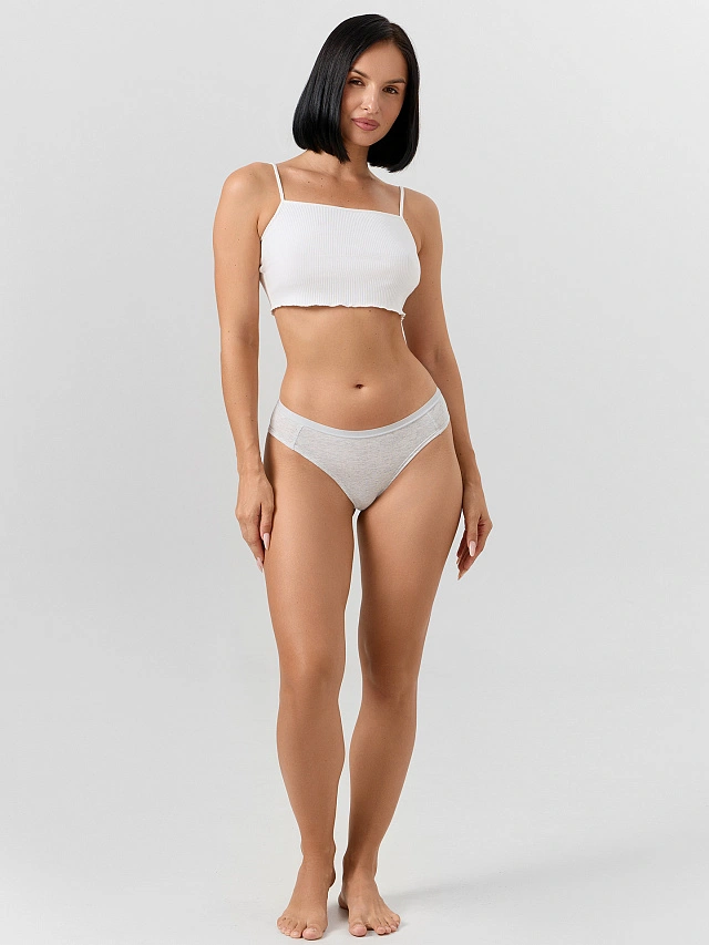 Трусы женские бразилиана серые - 7