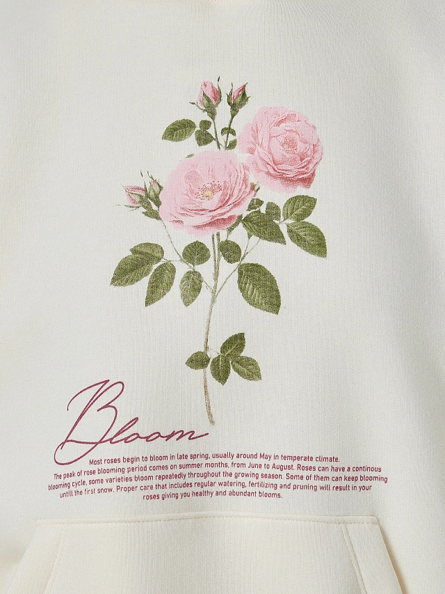 Худи женское молочное с надписью "Bloom" - 5