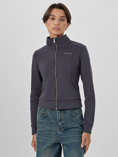 картинка Толстовка женская серая на молнии от магазина стильной одежды Mark Formelle