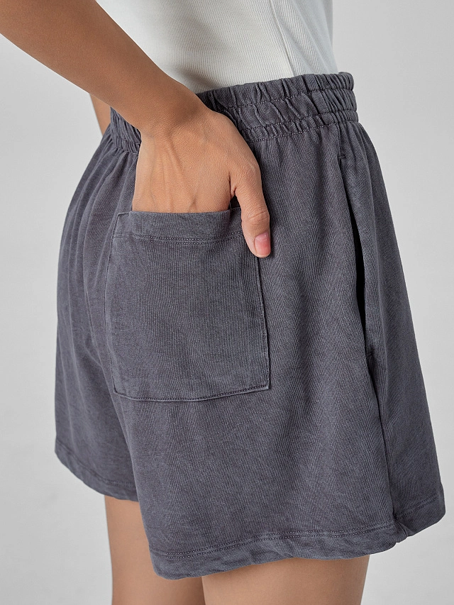 Шорты женские черные с обработкой эйсид - 6