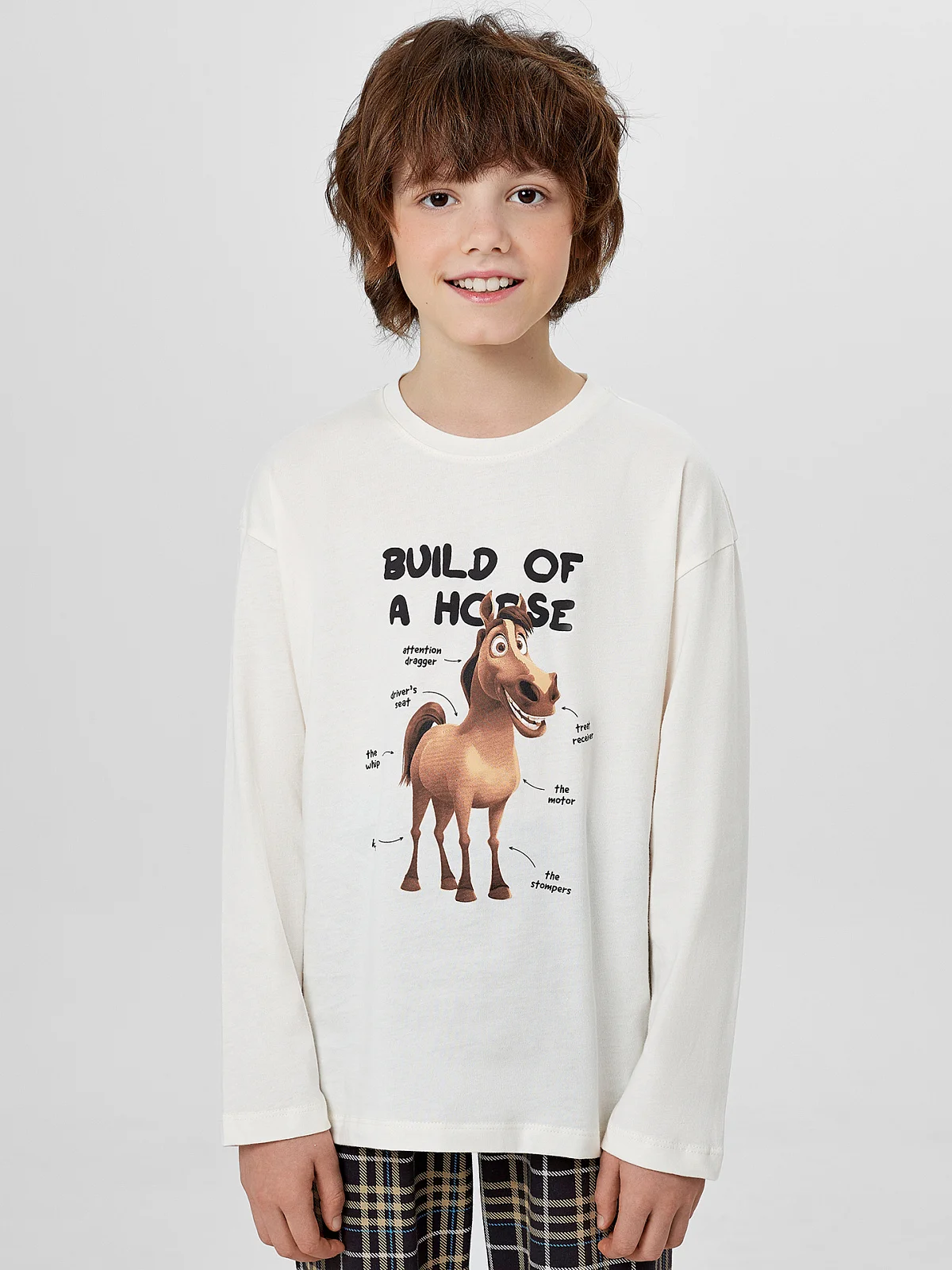 Комплект для мальчиков с надписью "Build of a horse"