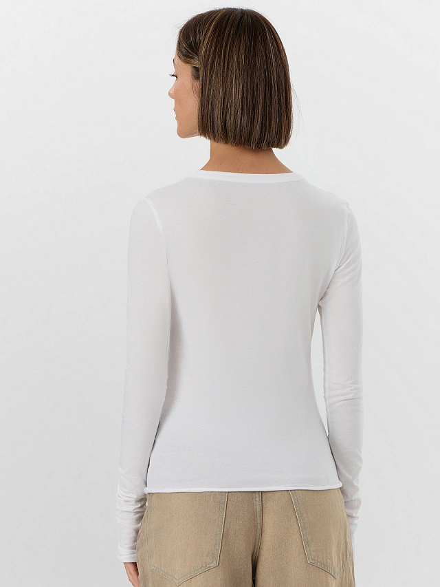 Лонгслив женский белый с надписью "Hey, it's me" - 2