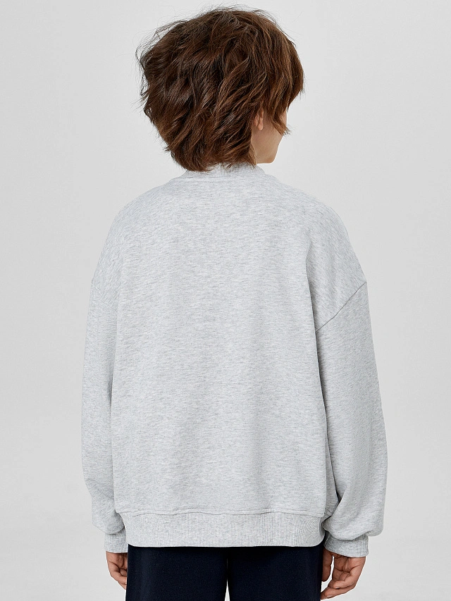 Толстовка для мальчика серая с печатью - 3