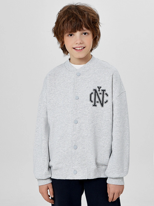 Толстовка для мальчика серая с печатью - 2